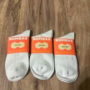 Bombas White Lightweight Athletic Socks - 3 Pack